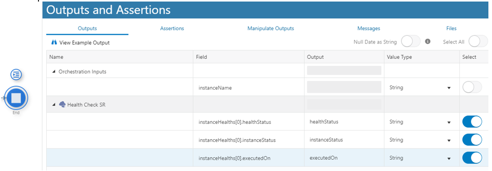 Outputs and Assertions Window