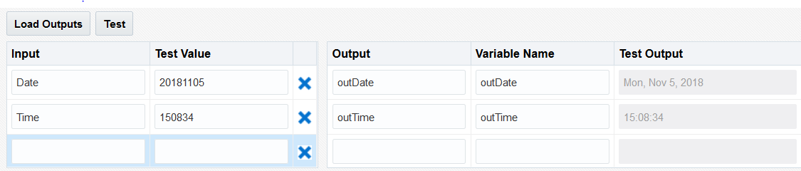 This image shows the Custom Service Request design page with Groovy for converting date and time format.