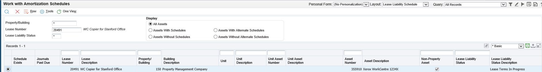 Work With Amortization Schedule Form