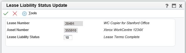 Status Update Dialog Window