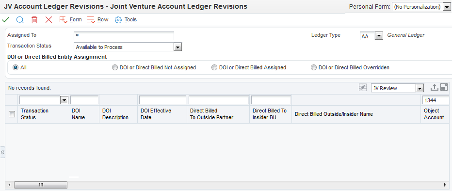Joint
                        Venture Account Ledger Record Deleted