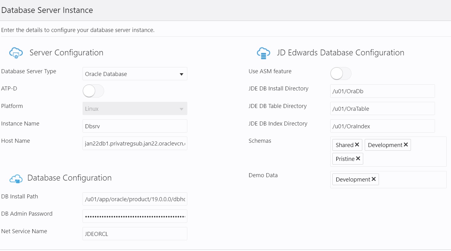 JD
                                      Edwards Database Server Details
