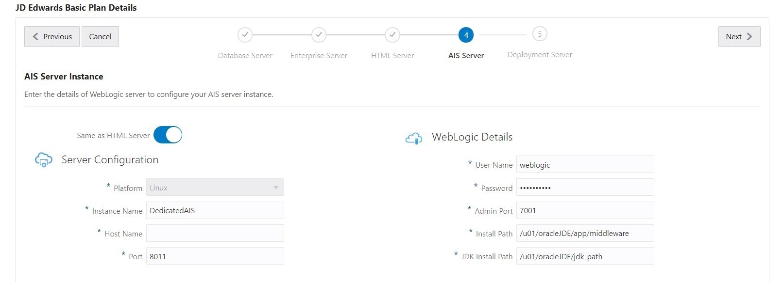 Web Server
                        Instance Details - AIS Server