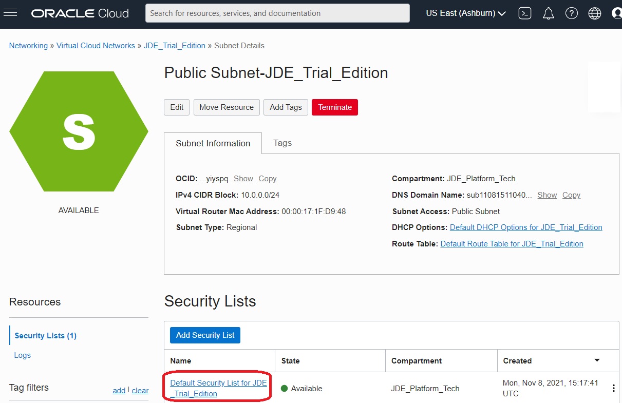 Create Virtual Cloud Network