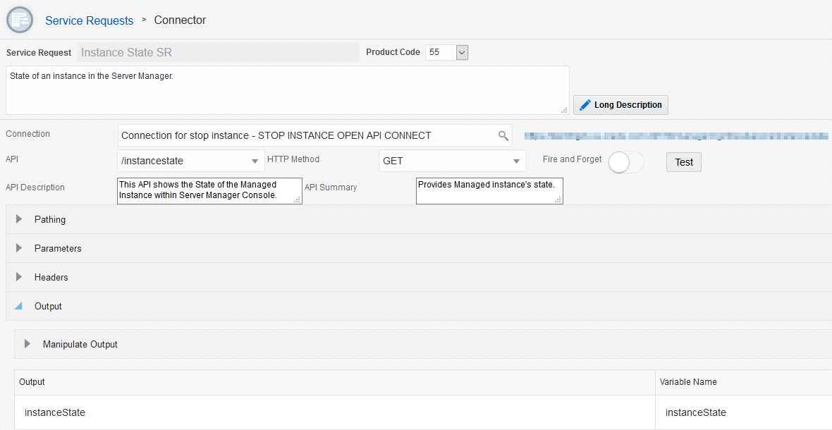 Instance State SR service request