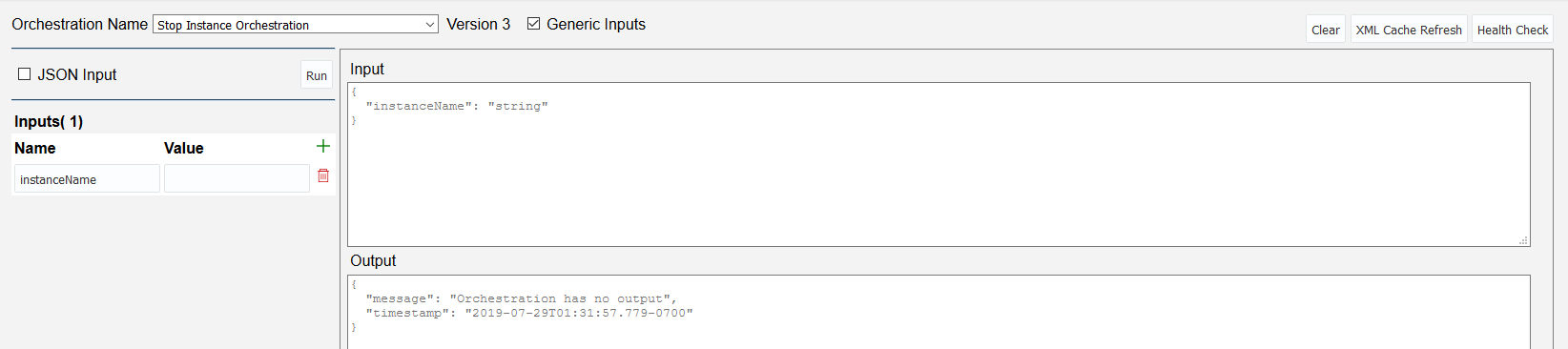 The Orchestrator Client for the Stop Instance Orchestration