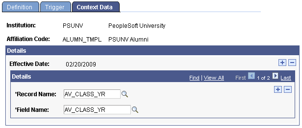 Context Data page
