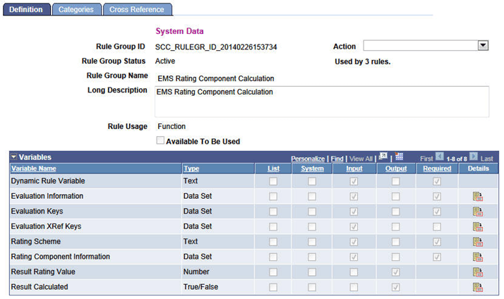 EMS (Evaluation Management System) Rating Component Calculation Rule Group EMS (Evaluation Management System) Rating Component Calculation Rule Group