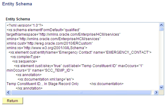 Entity Schema page