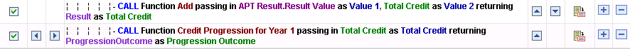 Example of Academic Progression Rule Text with Progression Function Incorrectly Indented