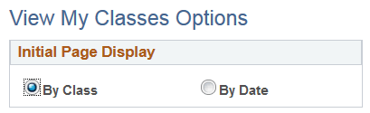 View My Classes Options page View My Classes Options page