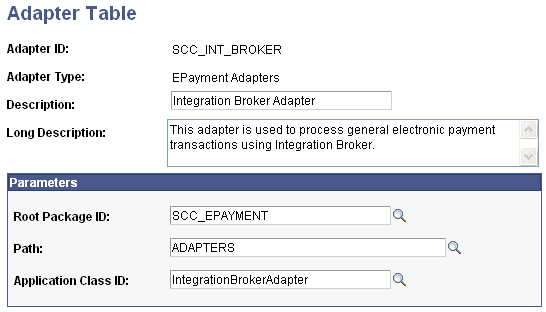 Adapter Table page