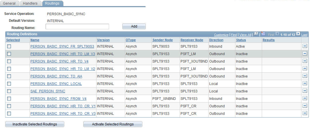 HCM PERSON_BASIC_SYNC routings page HCM PERSON_BASIC_SYNC routings page