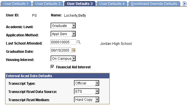 User Defaults 3 page User Defaults 3 page