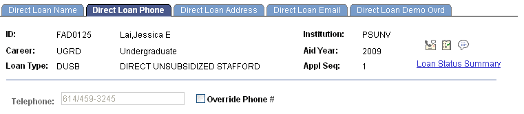 Direct Loan Phone page Direct Loan Phone page