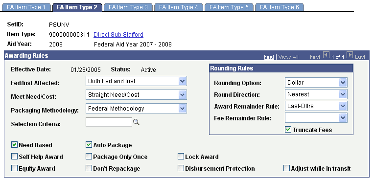 FA (financial aid) Item Type 2 page FA (financial aid) Item Type 2 page