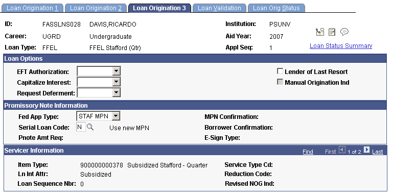 Loan Origination 3 page Loan Origination 3 page