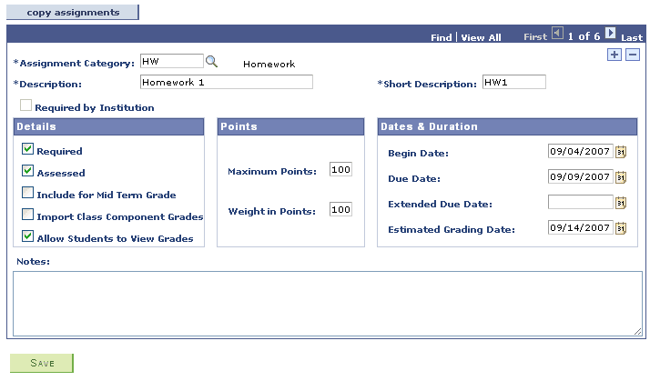 Assignments page (2 of 2) Assignments page (2 of 2)