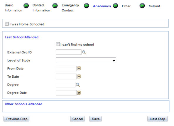 Academics page Academics page