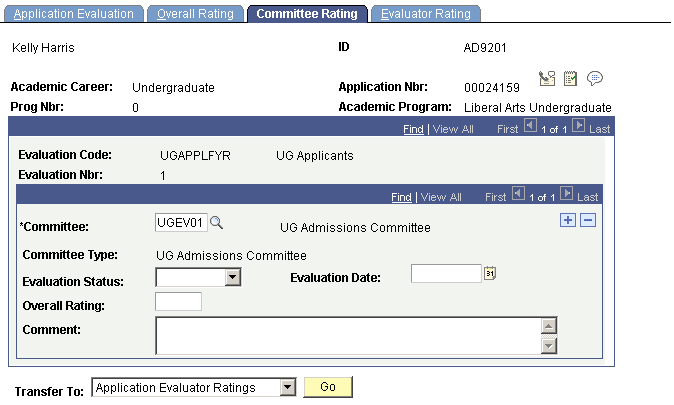 Committee Rating page Committee Rating page