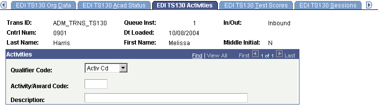 EDI (electronic data interchange) TS130 (Transaction Set 130) Activities page EDI (electronic data interchange) TS130 (Transaction Set 130) Activities page