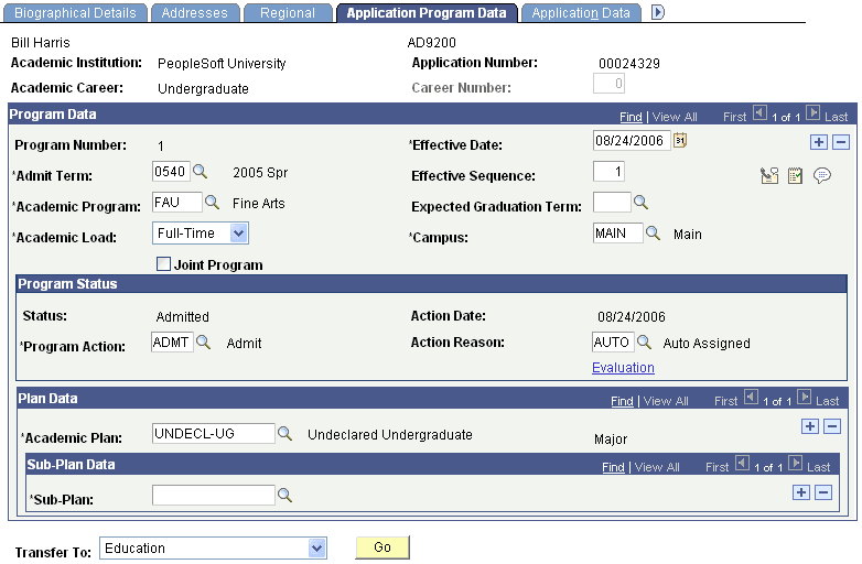 Example Application Program Data page (2 of 2) Example Application Program Data page (2 of 2)