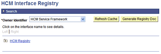 HCM (Human Capital Management) Interface Registry page HCM (Human Capital Management) Interface Registry page