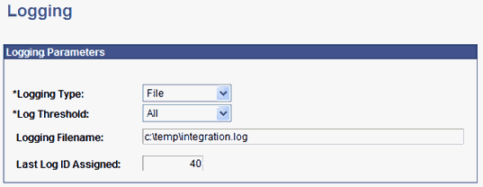 Logging page Logging page
