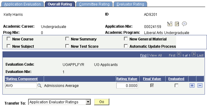 Overall Rating page Overall Rating page