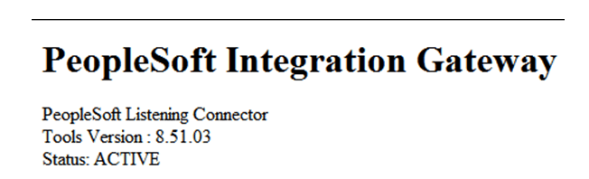 PeopleSoft Integration Gateway page PeopleSoft Integration Gateway page