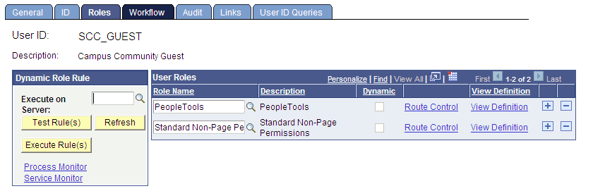 Roles page Roles page