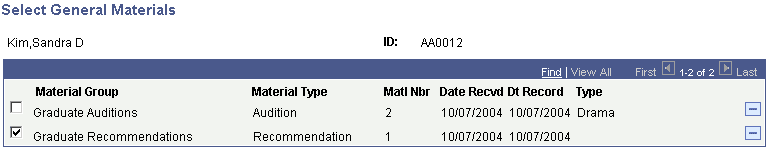 Select General Materials page Select General Materials page