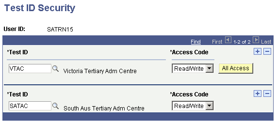 Test ID Security page Test ID Security page