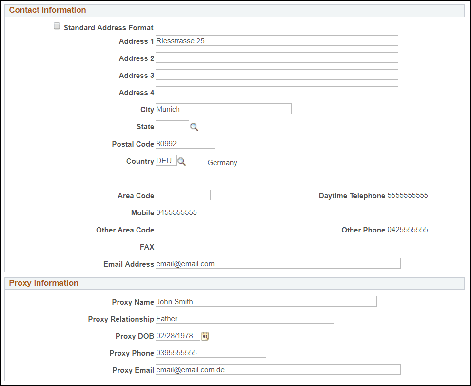 Personal Information page (2 of 2)