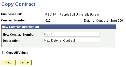 Copy Contract page Copy Contract page