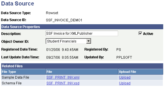 Data Source page
