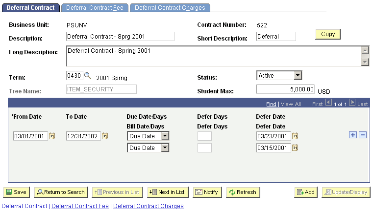 Deferral Contract page Deferral Contract page