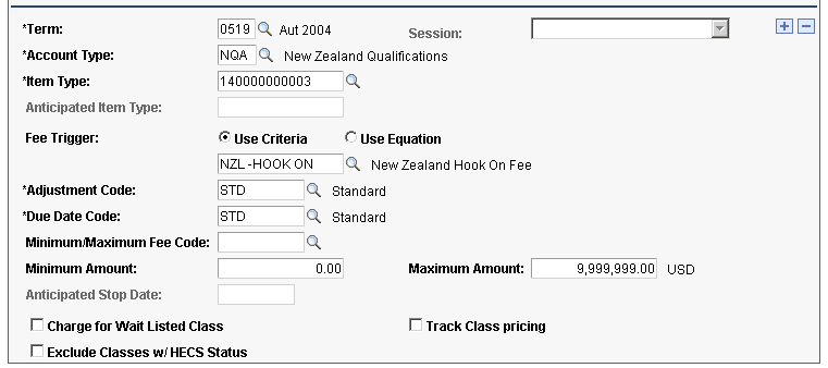 Term Fees page (3 of 3) Term Fees page (3 of 3)