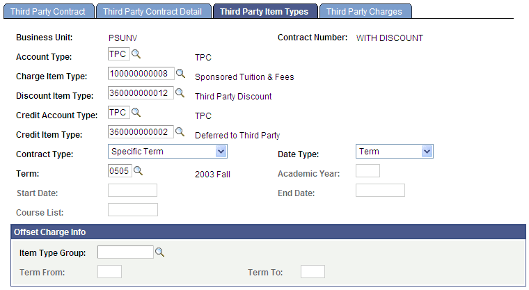 Third Party Item Types page