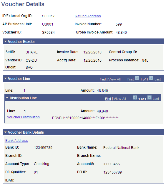 Voucher Details page Voucher Details page