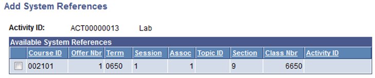 Add System References page Add System References page