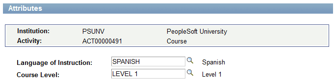 Attributes page Attributes page