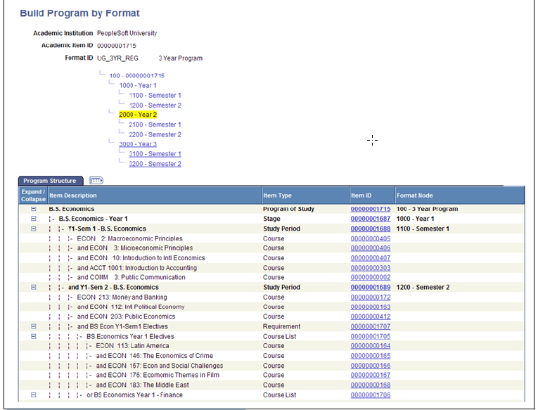 Build Program by Format page (Program Structure tab) Build Program by Format page (Program Structure tab)