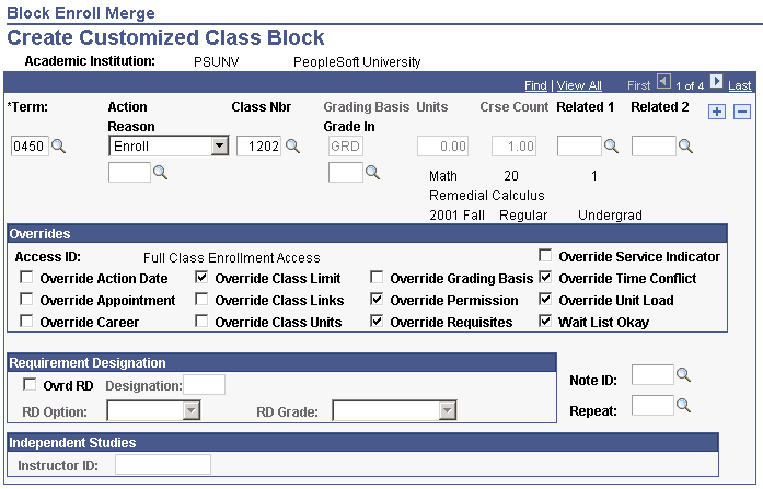 Create Customized Class Block page Create Customized Class Block page