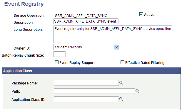 Event Registry page