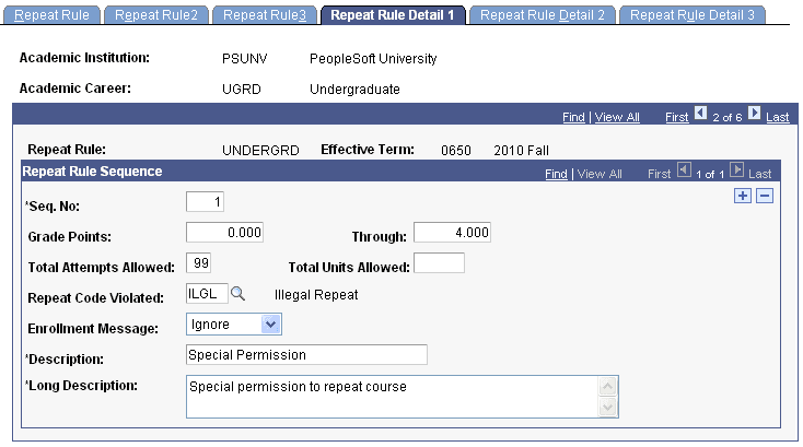 Example repeat rule (2 of 7) Example repeat rule (2 of 7)