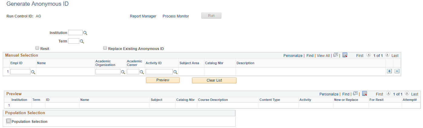 Generate Anonymous ID page Generate Anonymous ID page