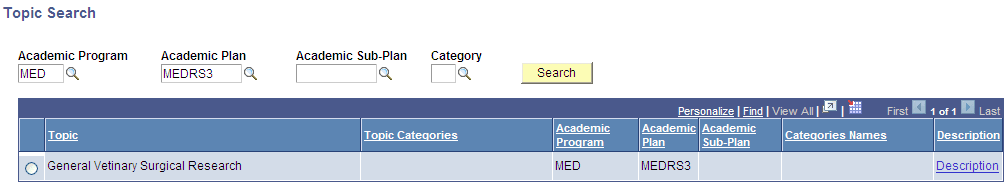 Research Topic Search page Research Topic Search page
