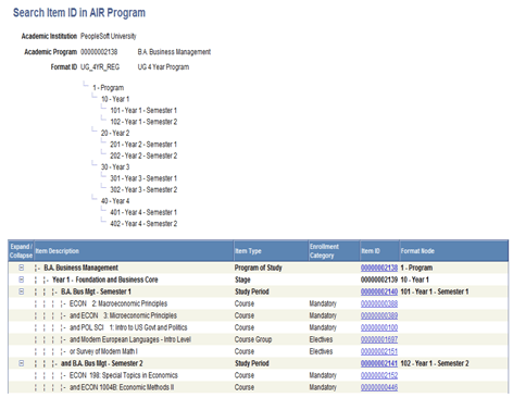 Search Item ID in AIR (Academic Item Registry) Program page Search Item ID in AIR (Academic Item Registry) Program page