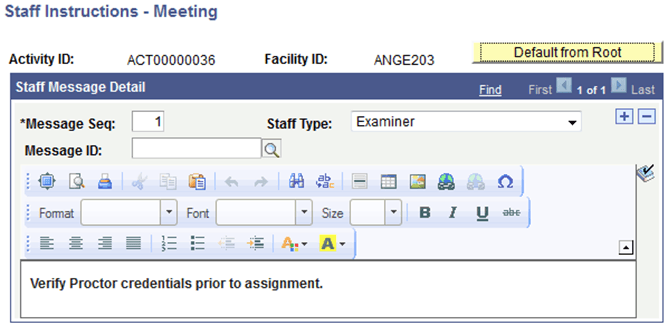 Staff Instructions – Meeting page